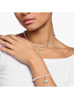 Charm bracelet with rose quartz beads - Thomas Sabo Model: A2097-034-9