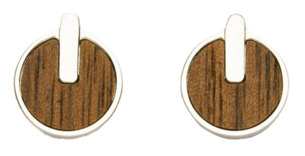 Opacity round earrings with a wooden element - Holzkern Model: Jewelry