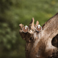 Opacity round earrings with a wooden element - Holzkern Model: Jewelry