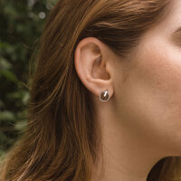 Opacity round earrings with a wooden element - Holzkern Model: Jewelry