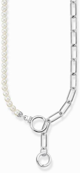 Necklace made of chain and pearls with two clasps - Thomas Sabo Model: KE2193-167-14