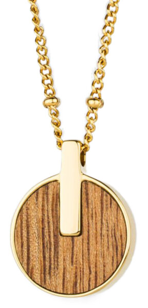 Opacity necklace with a round wooden pendant - Holzkern Model: Jewelry