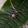 Composition necklace with a blue mother-of-pearl pendant - Holzkern Model: Jewelry