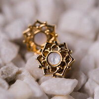 Composition earrings with white mother-of-pearl - Holzkern Model: Jewelry