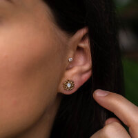 Composition earrings with white mother-of-pearl - Holzkern Model: Jewelry