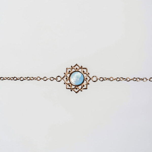 Composition bracelet with a blue mother-of-pearl pendant - Holzkern Model: Jewelry