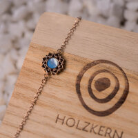 Composition bracelet with a blue mother-of-pearl pendant - Holzkern Model: Jewelry