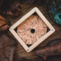 Facade necklace with a square marble pendant - Holzkern Model: Jewelry