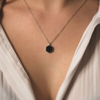 Facade necklace with a square marble pendant - Holzkern Model: Jewelry