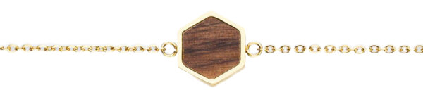 Facade bracelet with a square wooden pendant - Holzkern Model: Jewelry