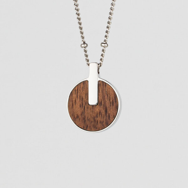 Opacity necklace with a round wooden pendant - Holzkern Model: Jewelry