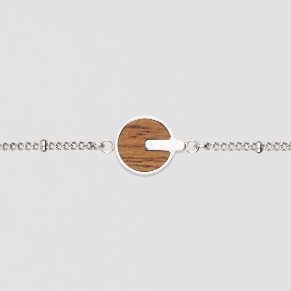 Opacity bracelet with a round wooden pendant - Holzkern Model: Jewelry