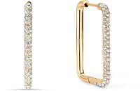 Square stainless steel hoops with stones - Bering Jewelry...