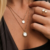 Zendala layering necklace mother-of-pearl/gold - Holzkern Model: Jewelry