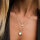 Zendala layering necklace mother-of-pearl/gold - Holzkern Model: Jewelry