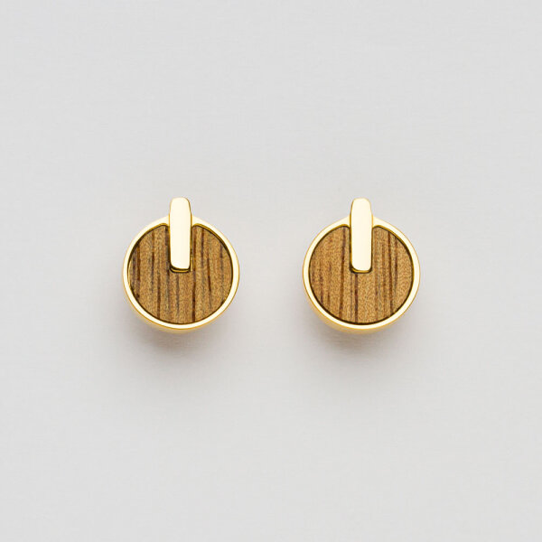 Opacity round earrings with a wooden element - Holzkern Model: Jewelry