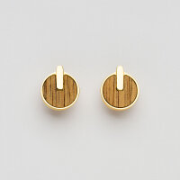 Opacity round earrings with a wooden element - Holzkern Model: Jewelry