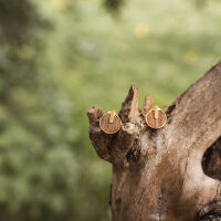 Opacity round earrings with a wooden element - Holzkern Model: Jewelry