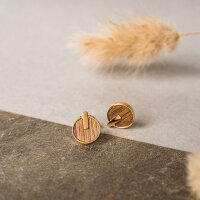 Opacity round earrings with a wooden element - Holzkern Model: Jewelry