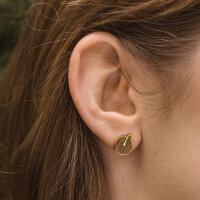 Opacity round earrings with a wooden element - Holzkern Model: Jewelry