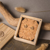 Opacity round earrings with a wooden element - Holzkern Model: Jewelry