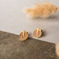 Opacity round earrings with a wooden element - Holzkern Model: Jewelry