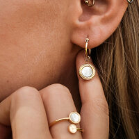 Zendala drop earrings with a round pendant - Holzkern Model: Jewelry