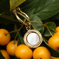 Zendala drop earrings with a round pendant - Holzkern Model: Jewelry