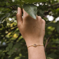 Opacity bracelet with a round wooden pendant - Holzkern Model: Jewelry