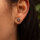 Shade sun ear studs with blue mother-of-pearl - Holzkern Model: Jewelry