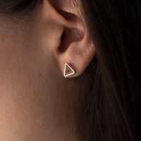 Scale triangular ear studs - Holzkern Model: Jewelry