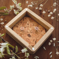 Pigment earrings round with a wooden element - Holzkern Model: Jewelry