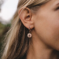 Stencil drop earrings with a round pendant - Holzkern Model: Jewelry