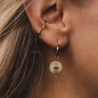 Stencil drop earrings with a round pendant - Holzkern Model: Jewelry