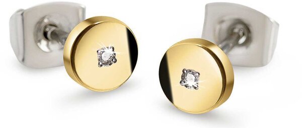 Ear studs made of titanium with 2 diamonds - Boccia Jewelry Model: 05064-04