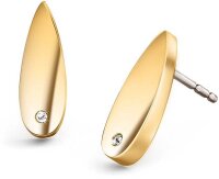 Teardrop-shaped ear studs made of titanium with 2...
