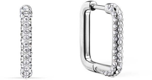 Square hoops made of stainless steel with stones - Bering Jewelry Model: 734-17-05