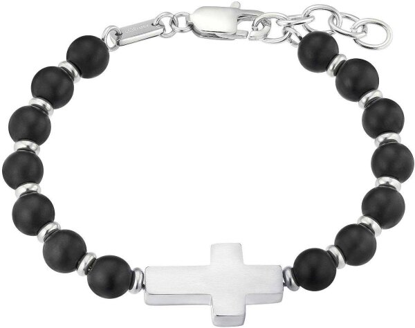 Bracelet made of agate beads with a cross pendant - s.Oliver Jewelry Model: 2038005