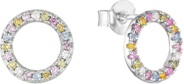 Circle ear studs with colorful stones - s.Oliver Jewelry Model: 2037841