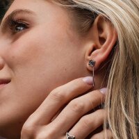 Awakening earrings (lapis lazuli/silver) stud earrings with chain pendants - Holzkern Model: Jewelry