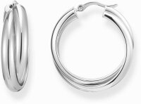 Silver-colored large hoops in an interlaced 90s-inspired design - Thomas Sabo Model: CR732-051-14