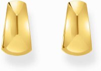 Gold-colored hoops in an elegant trapezoid shape with a...