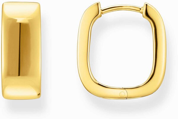 Gold-colored hoops with a square shape and minimalist design - Thomas Sabo Model: CR744-413-39
