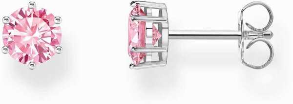 Ear studs with a pink zirconia stone in brilliant cut - Thomas Sabo Model: H2301-051-9