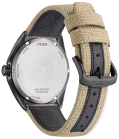 Citizen mens watch model: AW1575-08E with Eco-Drive movement, black dial and textile strap