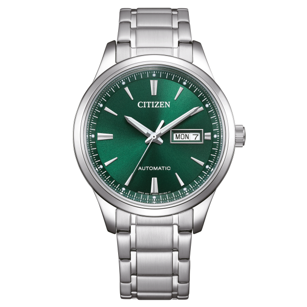 Citizen mens watch model: NY4058-79XE with green dial and stainless steel bracelet