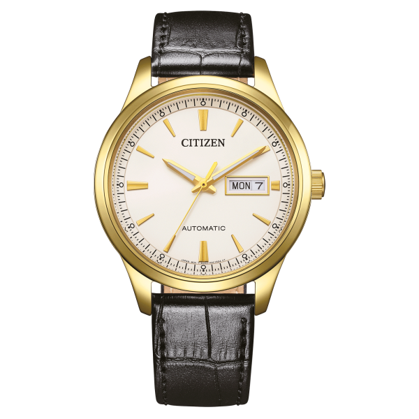 Citizen mens watch model: NY4059-09AE with white dial and leather strap
