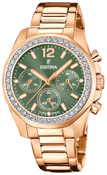 Festina Damenchronograph Modell: 20639_A mit grünem Zifferblatt