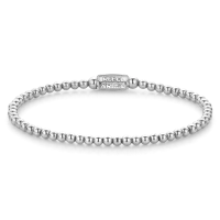 Silver-Colored Gemstone Bracelet with Stainless Steel...