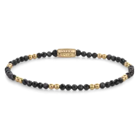 Bracelet made of black and gold-colored gemstones with...
